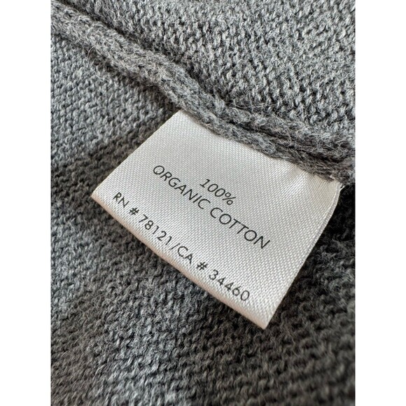 Eileen Fisher XS Gray Organic Cotton Open Front Cardigan Sweater Ribbed - Picture 8 of 12